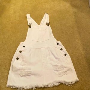 Show Me Your MuMu, Georgia Overalls Dress, Size M, Foam White, worn once